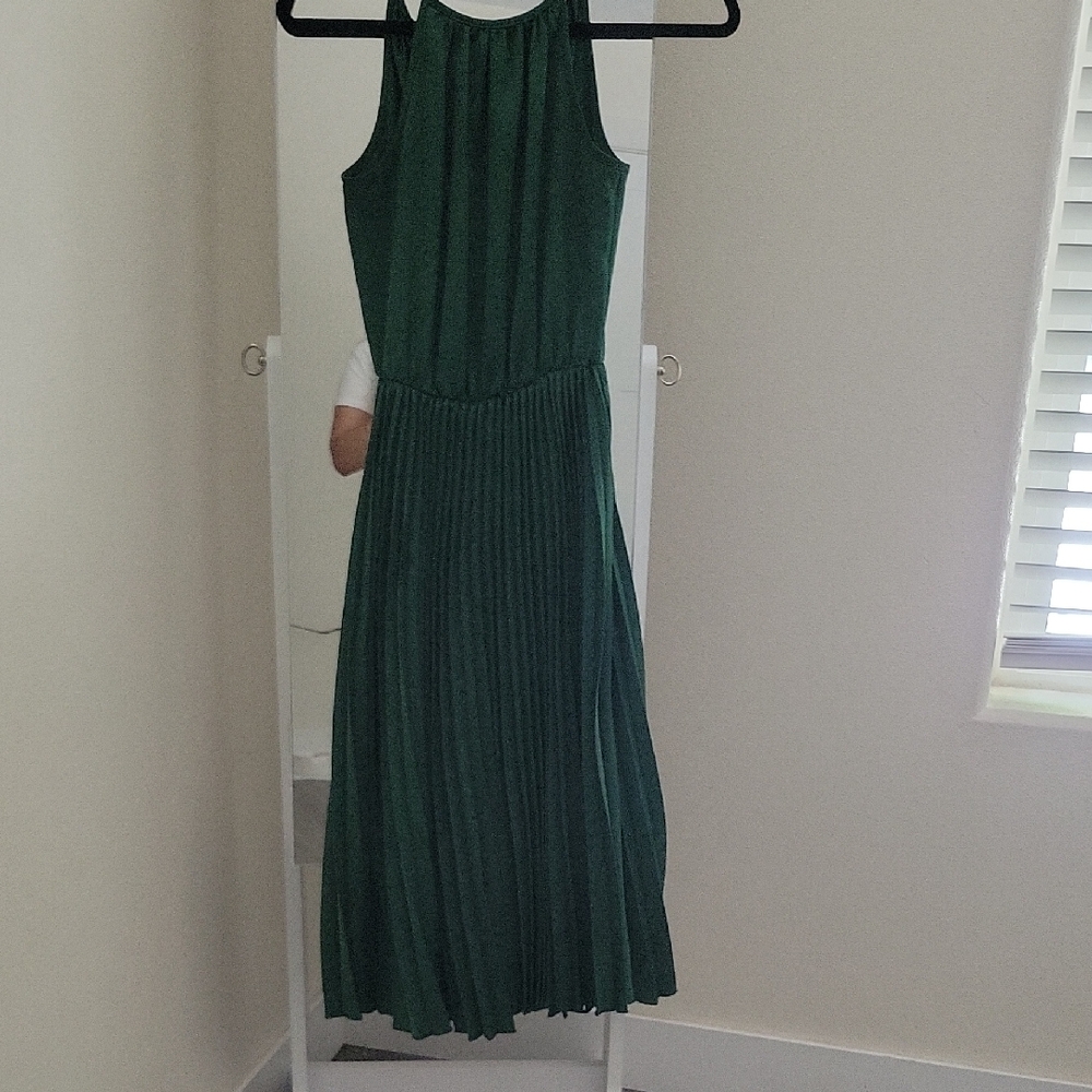 Miami Green Halter Pleated Maxi Dress